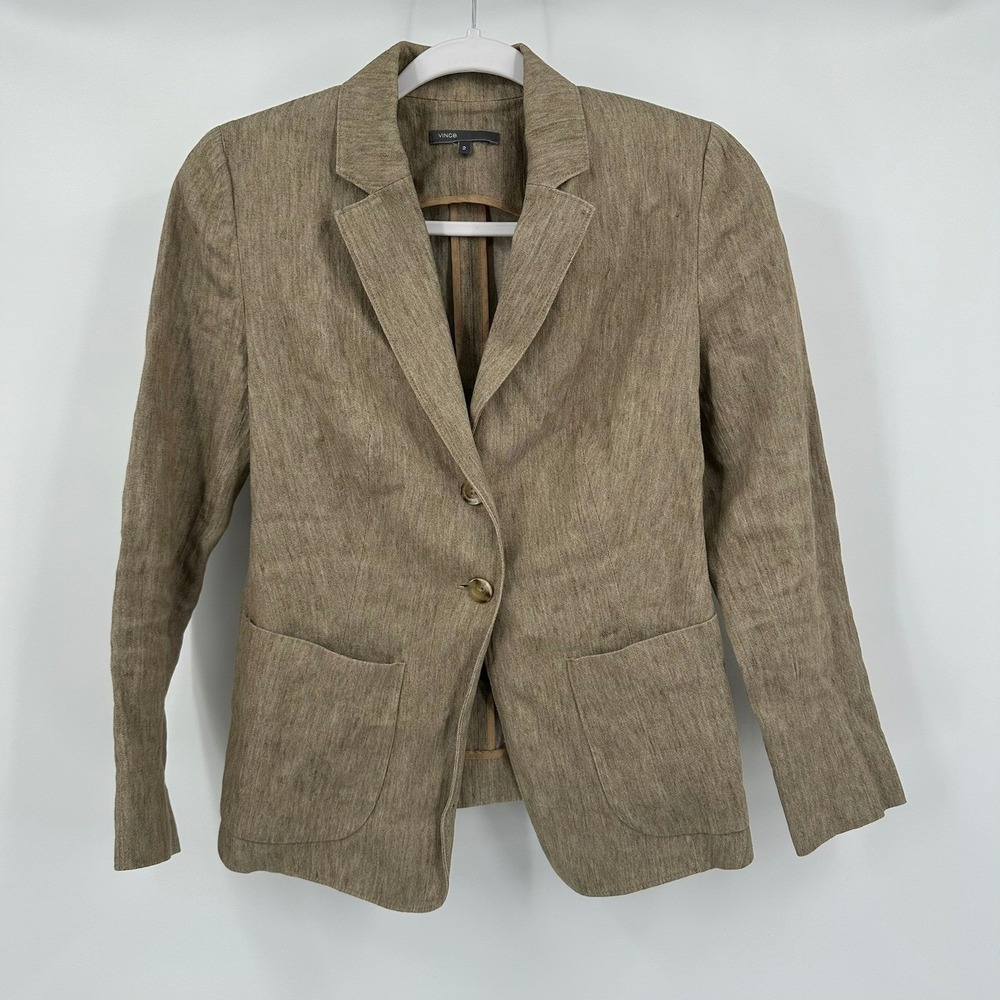 Vince Womens Quiet Luxury Linen Blazer Size 2 Jacket Old Money Minimalist